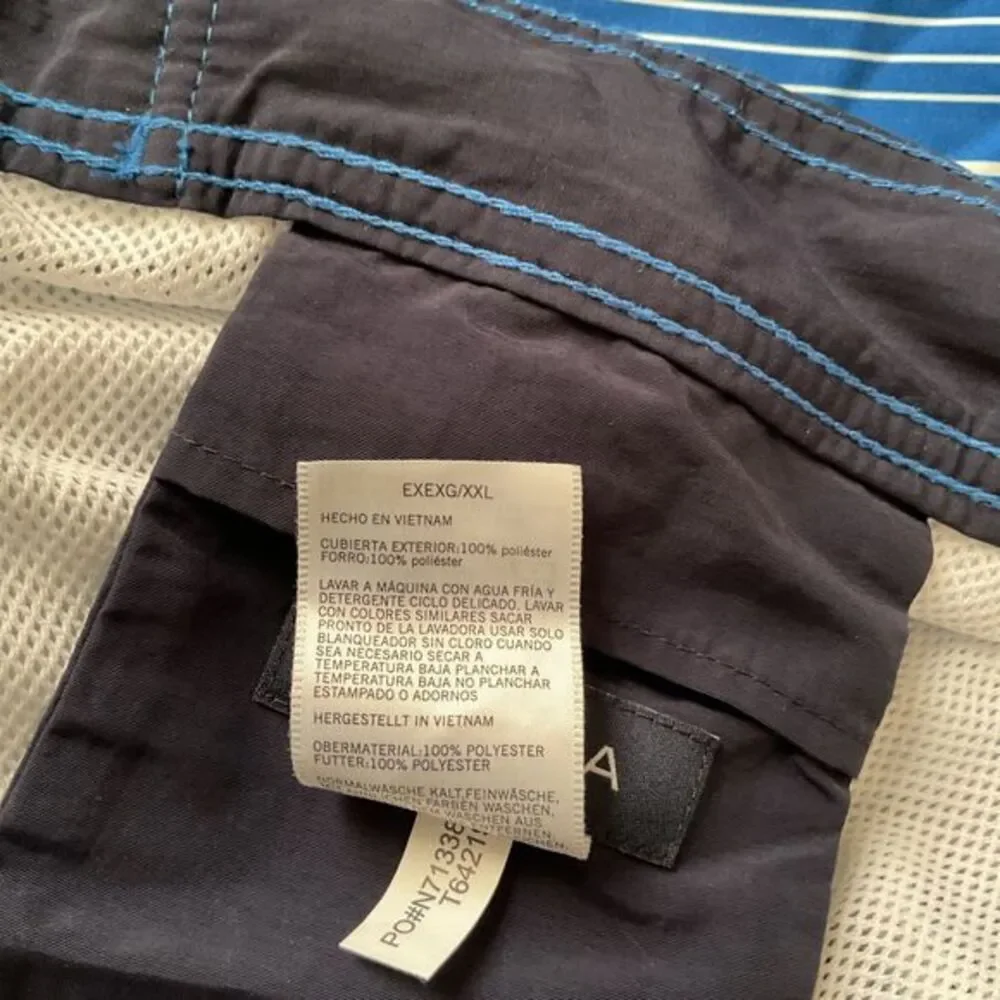 Men's Pull On Striped‎ Blue & White Swim Trunks/board Shorts Beach Vacation XXL